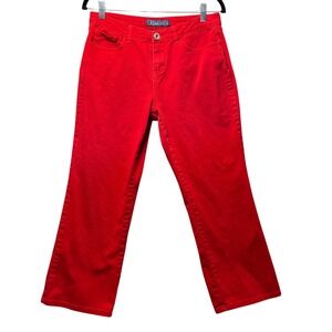 Baccini Red Jeans Bootcut Embellished Pockets Size‎ 6P Petite Y2K Denim